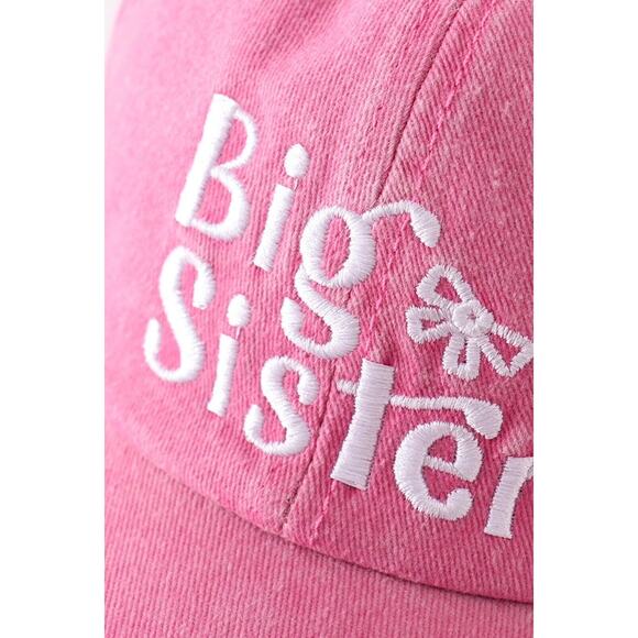 BOUTIQUE Abby & Evie Pink Big Sister Little Sister Matching Hats 100% Cotton - Picture 3 of 10